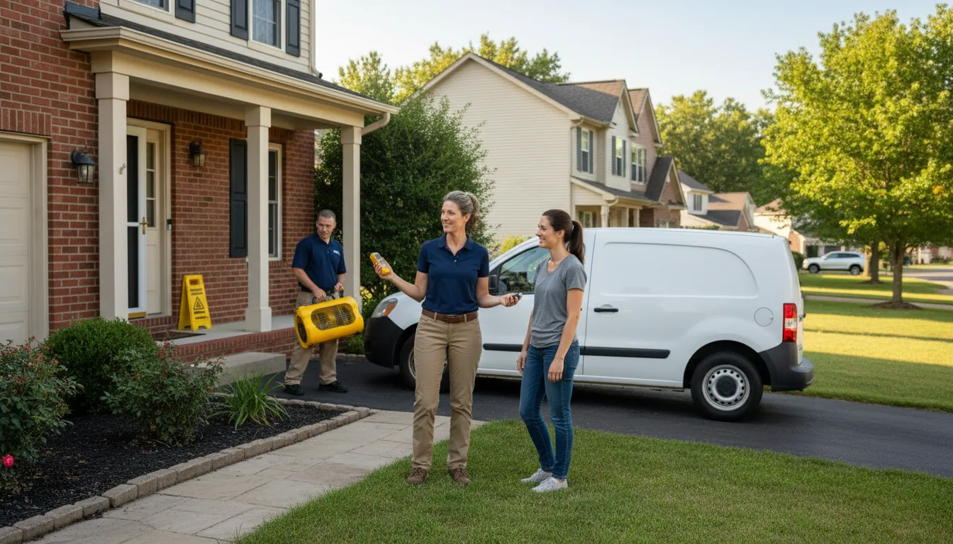 Residential water damage restoration in Plymouth, IL